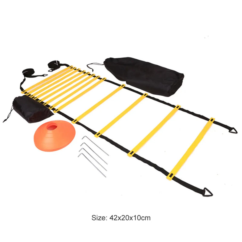 Kit de treinamento de futebol com escada de agilidade de velocidade de futebol com bolsas de paraquedas de resistência para acessórios fáceis de exercícios de segurança