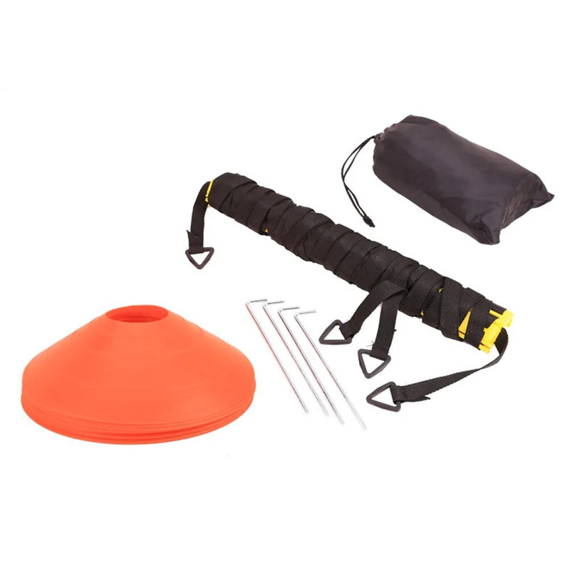 Kit de treinamento de futebol com escada de agilidade de velocidade de futebol com bolsas de paraquedas de resistência para acessórios fáceis de exercícios de segurança